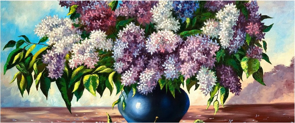 Tablou - Buchet de liliac (120x50 cm)