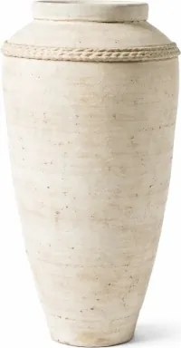 Amforă decorativă din teracotă naturală, bej-crem, formă clasică mediteraneană, 55×55×100 cm, „Agora"