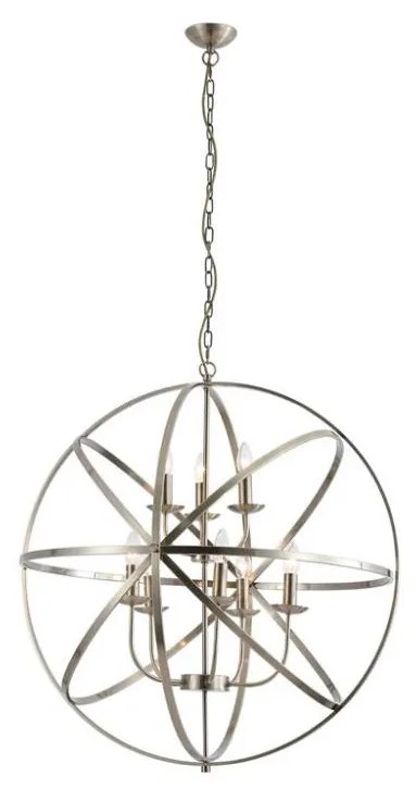 Searchlight 2478-8AB - Candelabru suspendat ORBIT cu lanț, 8xE14/60W/230V, alamă
