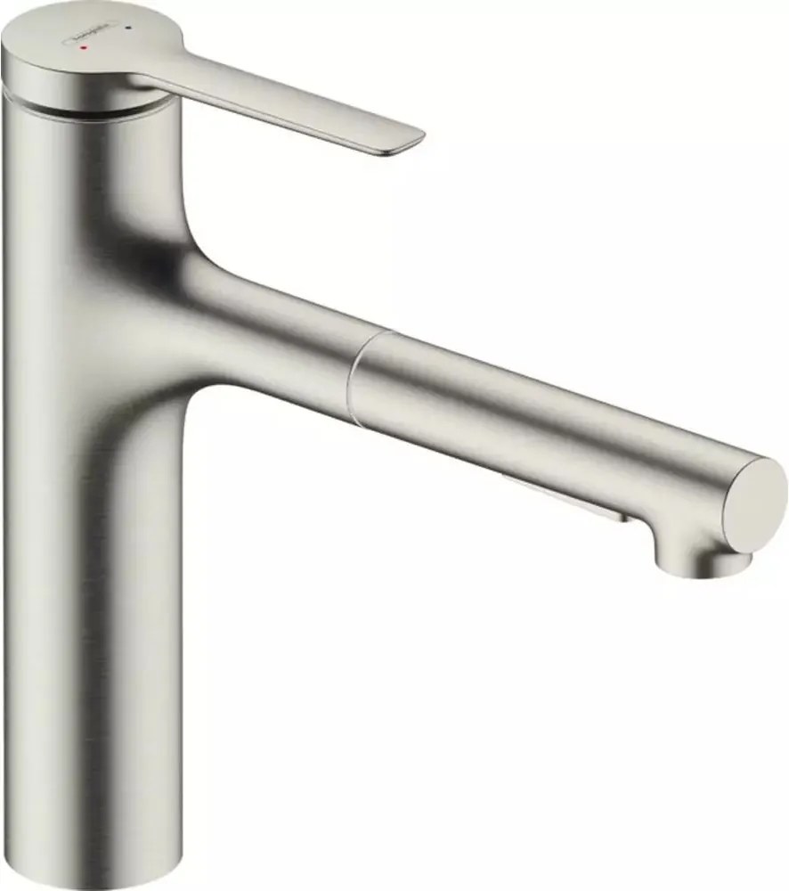 Baterie bucatarie cu dus extractibil crom periat Hansgrohe Zesis M33 160 sBox cu 2 jeturi