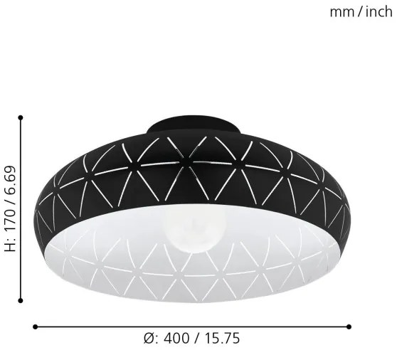 Eglo 98466 - Plafonieră RAMON 1xE27/28W/230V
