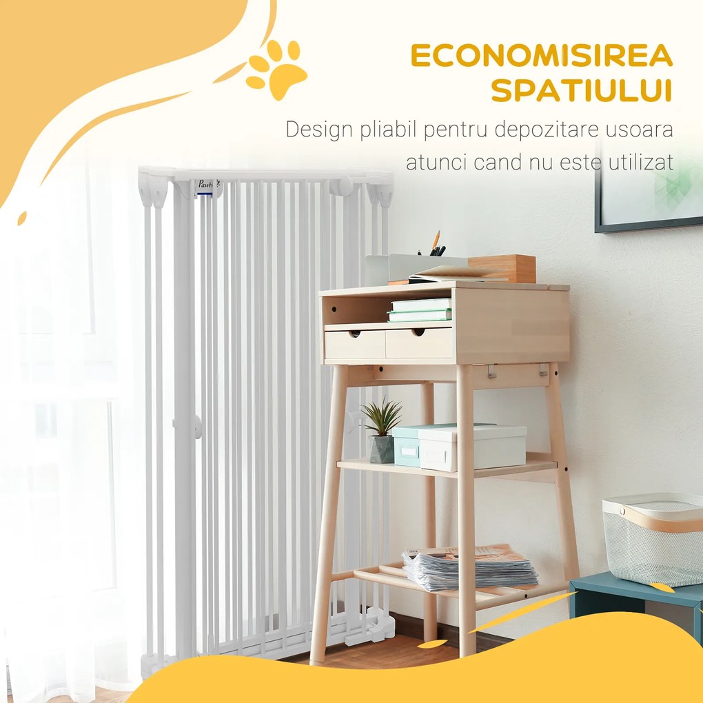 PawHut Poartă câini cu închidere dublă, barieră medie | Aosom Romania