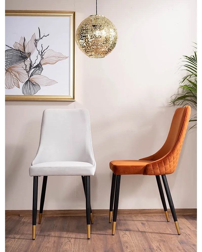 Scaun de bucaterie Piano Velvet, gri deschis/negru