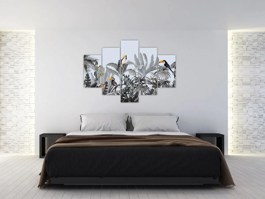 Tablou - Jungla ilustrată (150x105 cm)