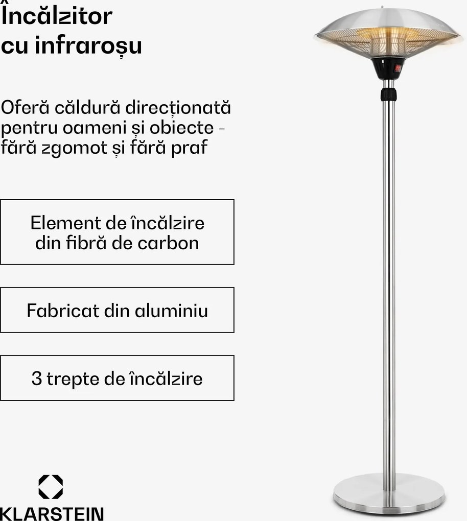 Blumfeldt Heat Guard, încălzitor radiant cu infraroșu, IP44, reglabil pe înălțime, IR ComfortHeat, 2100W