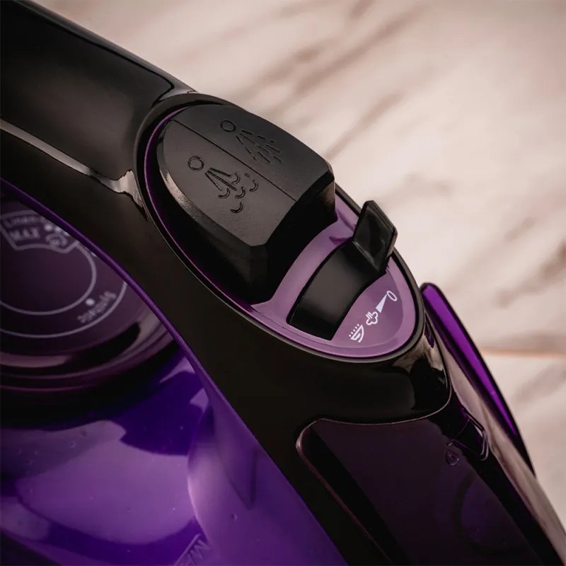 Fier de calcat Oliver Voltz OV51050E, 2400W, 220 ml, Auto-curatare, Violet/Negru