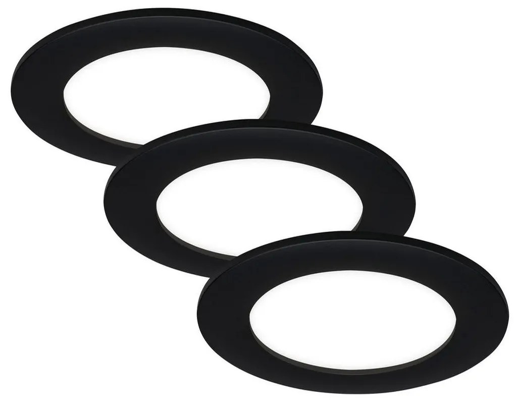 Brilo - Set de 3 corpuri LED încastrate pentru baie FLAT, 6W, 230V, IP44