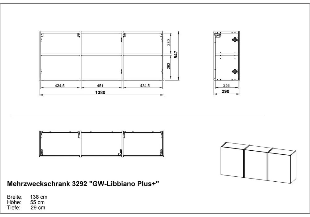 Dulap pentru hol crem 138x55x29 cm Libbiano – Germania
