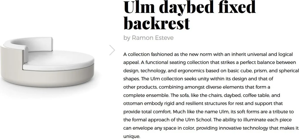 Pat de zi exterior cu spatar fix ULM