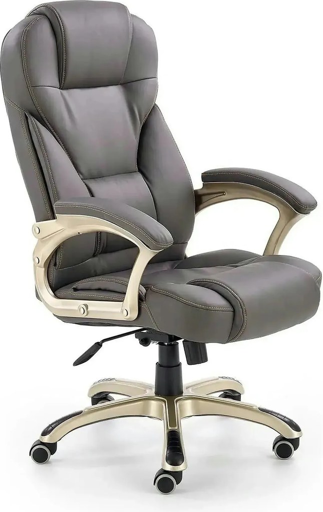 Scaun directorial DESMOND, gri, piele ecologica/cauciuc, 67x70x112/119