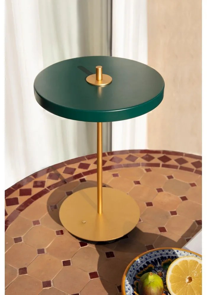 Veioză verde LED cu intensitate reglabilă cu abajur din metal (înălțime 31 cm) Asteria Move – UMAGE