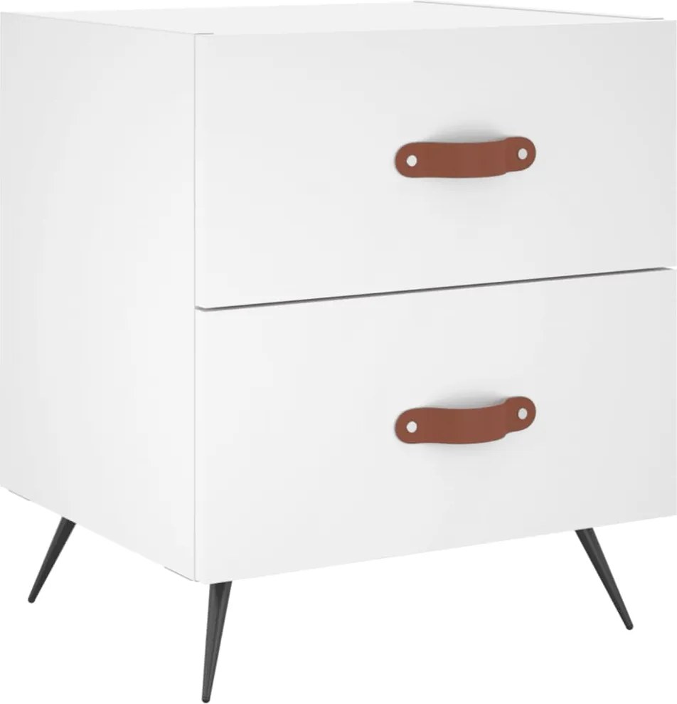 vidaXL Noptieră, alb, 40x35x47,5 cm, lemn compozit