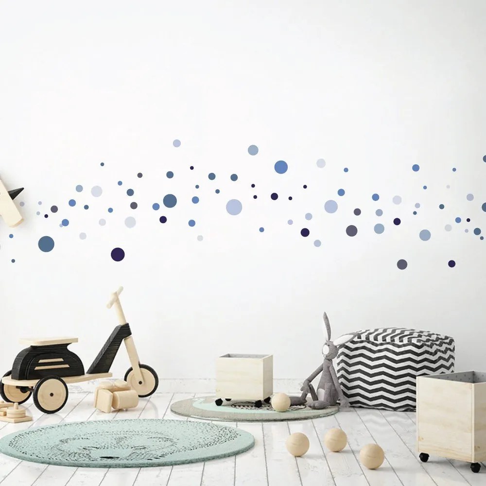 Set 100 autocolante Ambiance Round Stickers, albastru