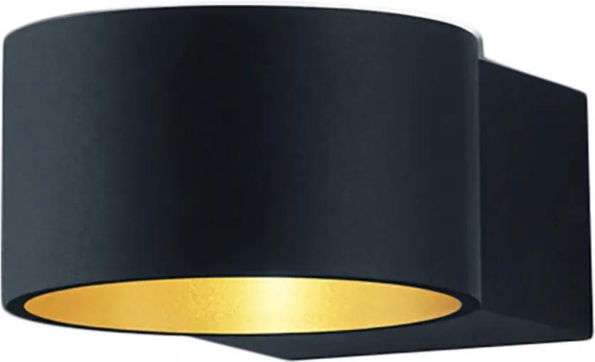 Aplica LED Lacapo metal, negru mat, rotunda, 230 V, 4 W, 430 lm