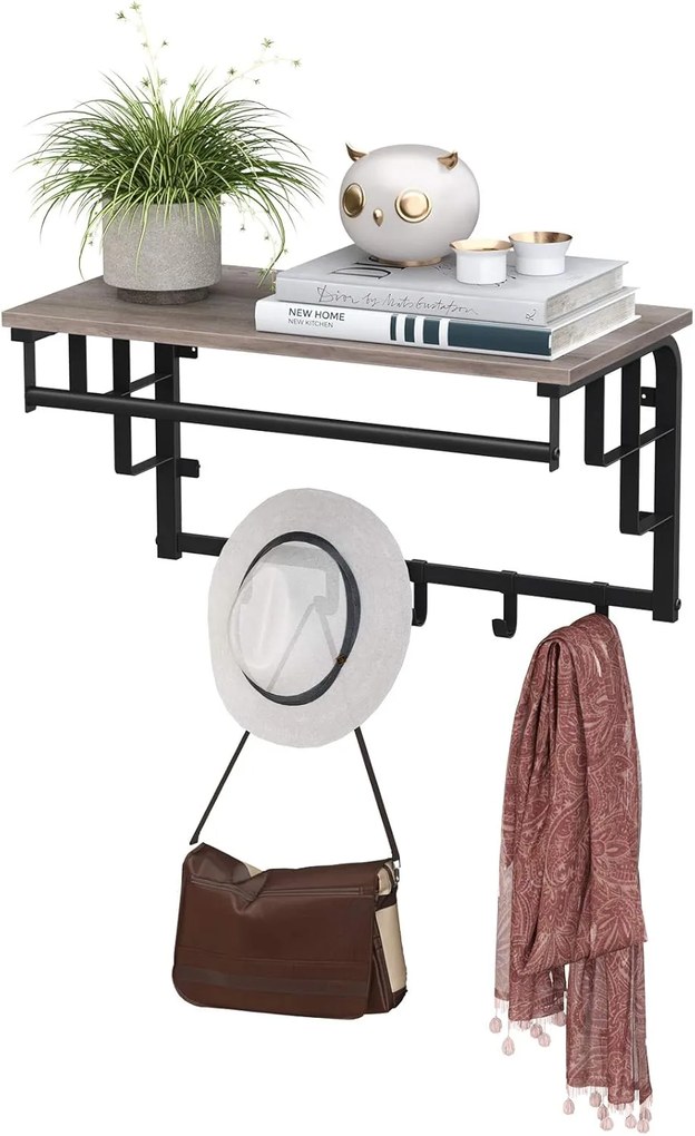Raft gri cu umerase TAYLOR TRUFFLE 66x30x27 cm