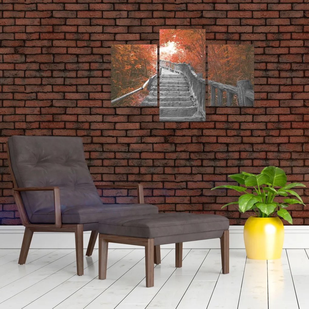 Tablou - Scări în natură, portocaliu (90x60 cm)