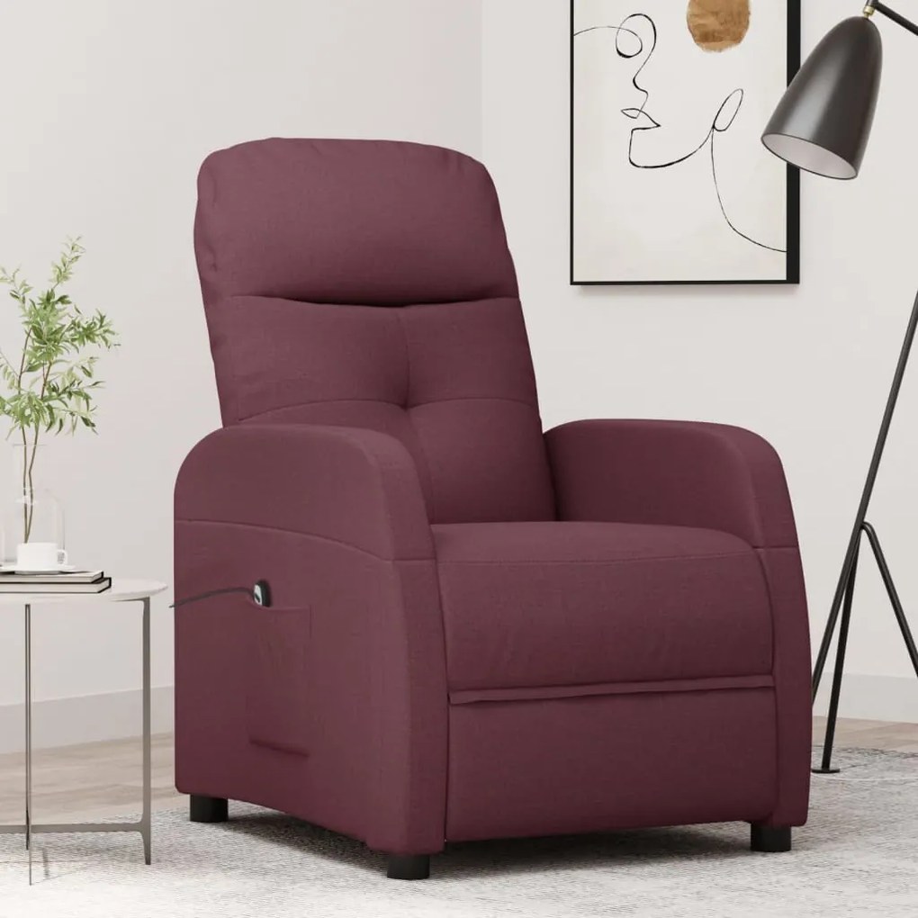3073603 vidaXL Fotoliu rabatabil electric, violet, material textil