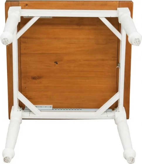 Masa pliabila, L90(180) 90 H80 cm, culoare nuc alb antic, Lemn masiv