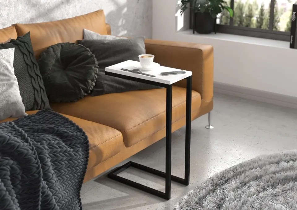 Masuta cafea, SPARK, ADRK Furniture (Culoare: Alb / Negru)