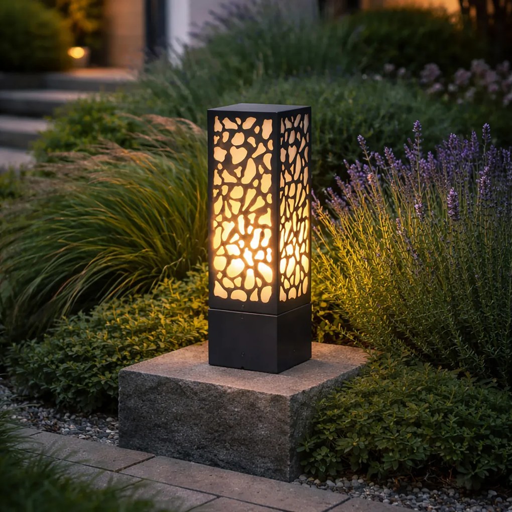 Stâlp modern pentru exterior negru 40 cm IP44 - Nicole