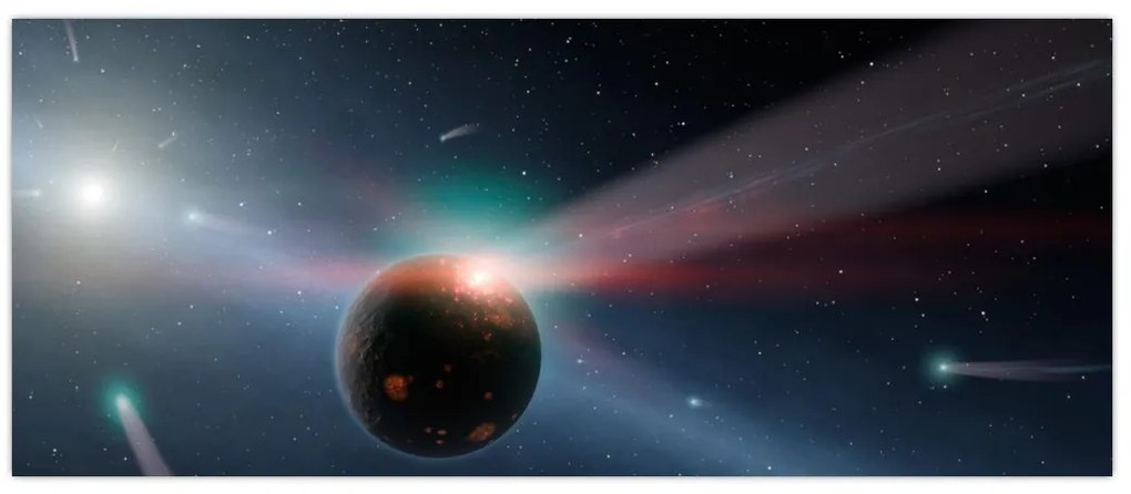 Tablou cu planetă mică (120x50 cm)