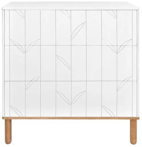 Comoda Toteme botanic alb/stejar cu 3 sertare L90 cm