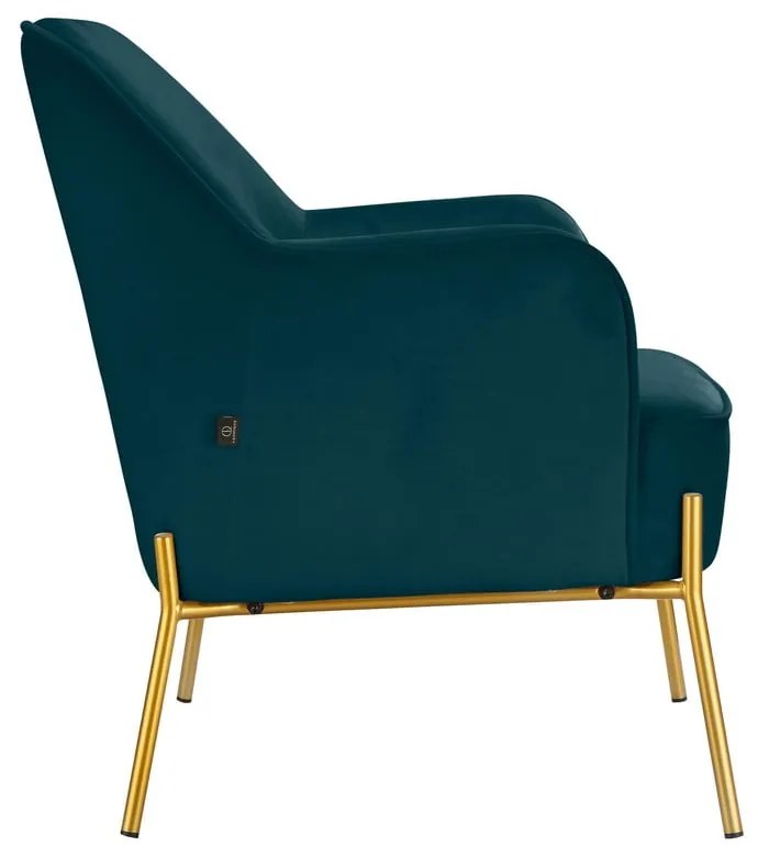 Fotoliu verde/albastru cu tapițerie din catifea Runa - Støraa