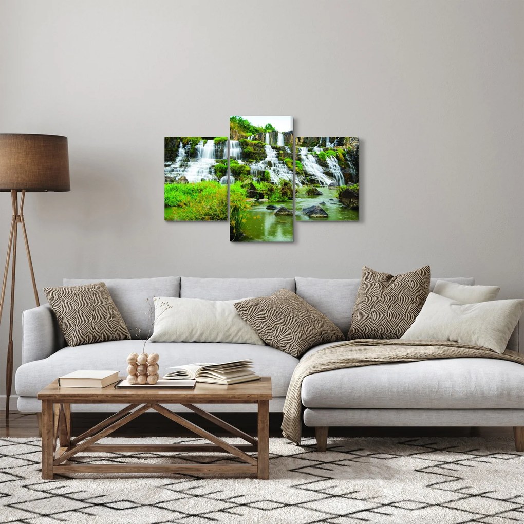 Tablou - cascade cu plante (90x60 cm)