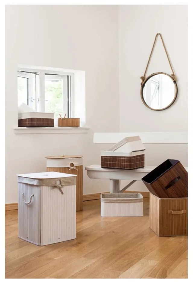 Coș de rufe din lemn și material textil 62 l Kankyo – Premier Housewares