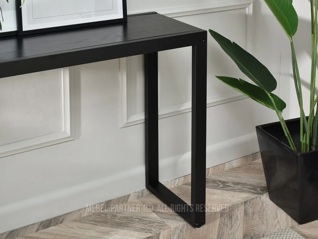 Măsuță consolă Ines (lemn negru + negru). Promo -10%. 1110809