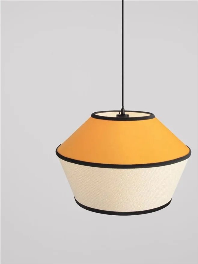 Lustra cu abajur stratifiat catifea Mustard cu hartie naturala VELISS