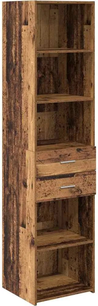 vidaXL Bufet cu sertar Lemn Vechi 45 x 42,5 x 185 cm Lemn compozit