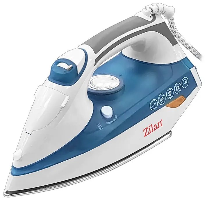 Fier de calcat cu aburi, talpa inox ZILAN ZLN-8434, 2200W, Sistem pulverizare spray, Functie anticalcar, Functie autocuratare