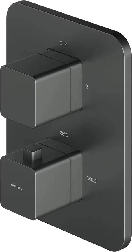 Baterie cada - dus incastrata Omnires Parma termostatata grafit cu corp ingropat