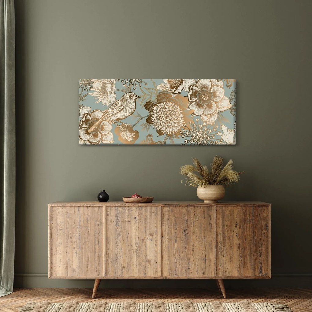 Tablou - Flori aurii (120x50 cm)