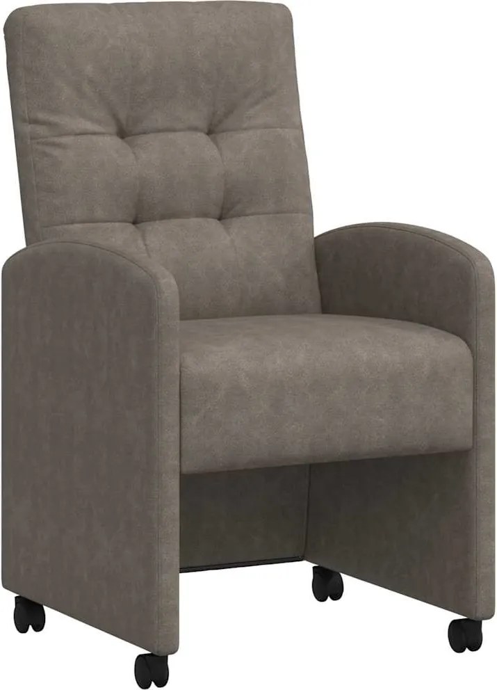 vidaXL Scaune de dining cu roți cu roți 2 pcs Gri 58 x 67 x 97 cm