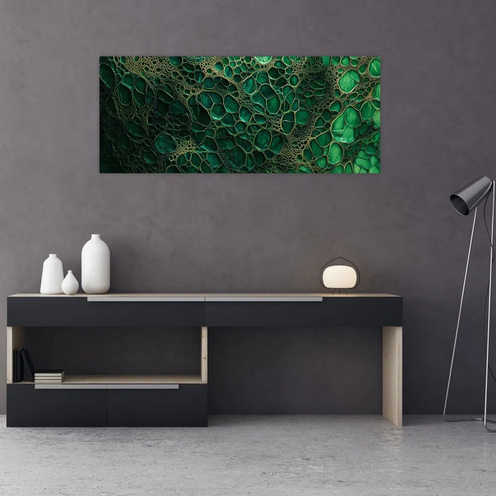 Tablou - Imagine microscopică verde (120x50 cm)