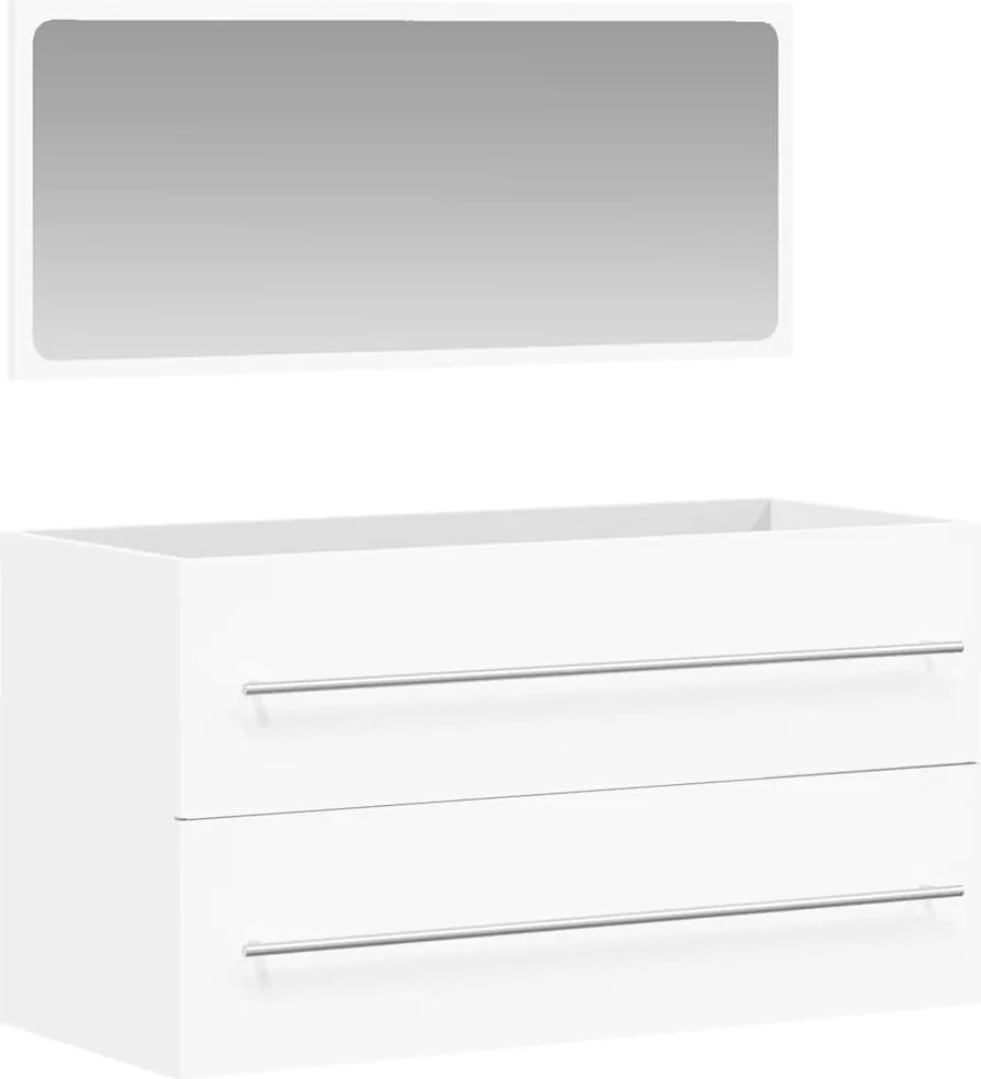 vidaXL Dulap de baie cu oglindă, alb, lemn prelucrat