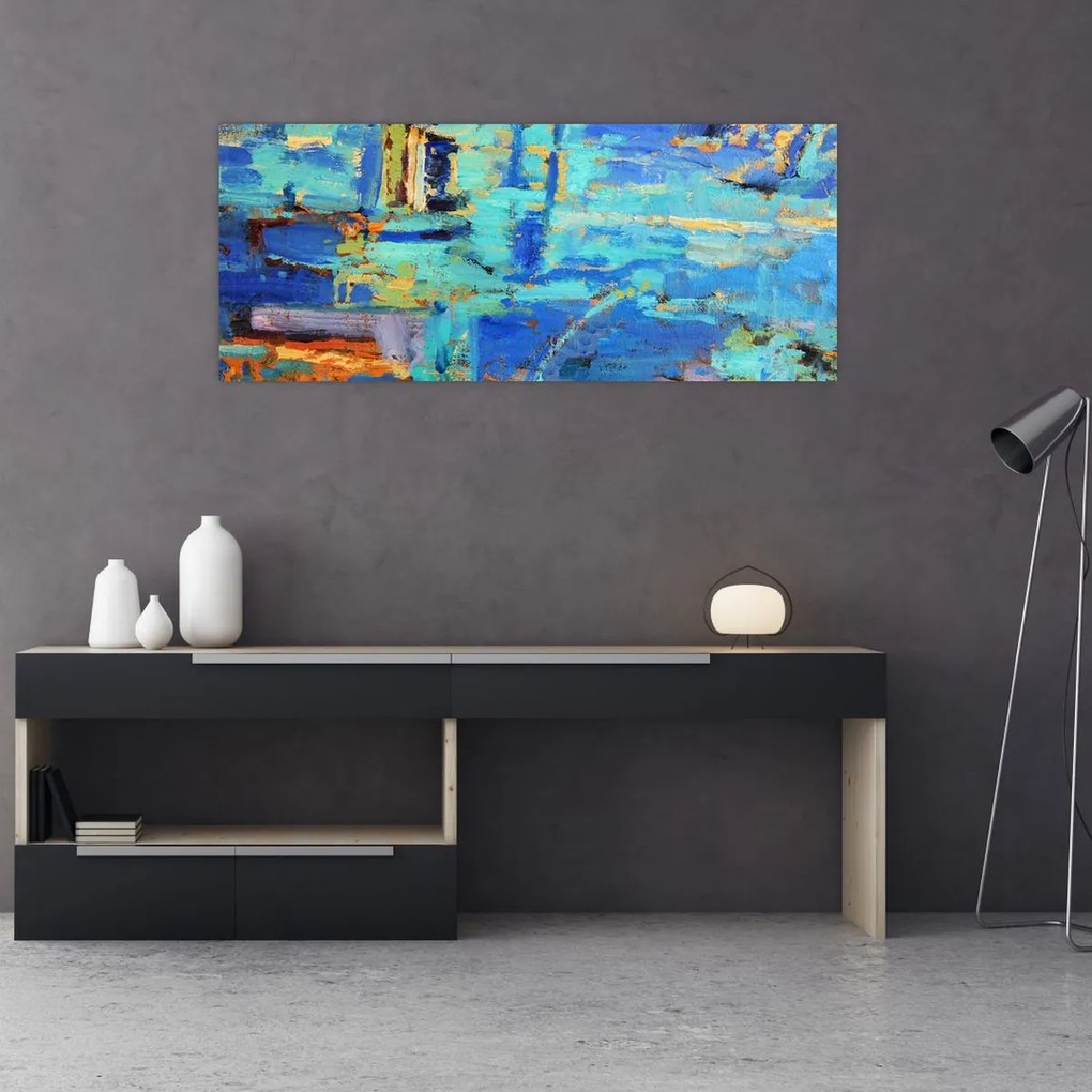 Tablou - pictură abstractă în ulei (120x50 cm)
