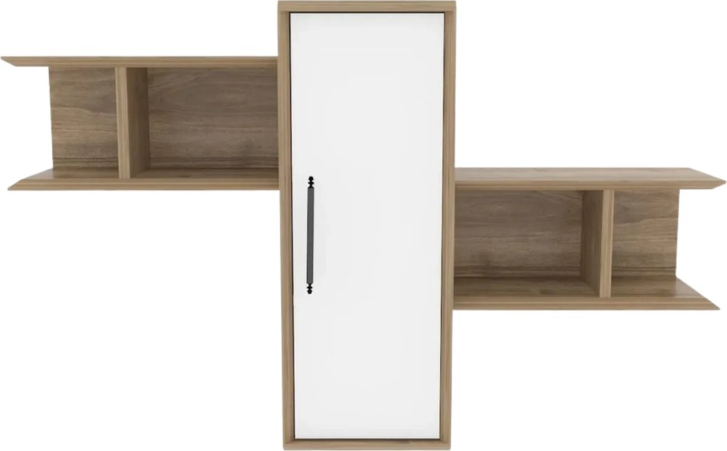 Raft OLIDA, nuc/alb, PAL melaminat, 119x35x52 cm