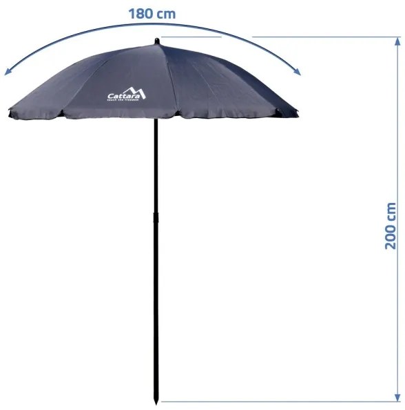 Umbrelă de soare pliabilă d. 1,8 m gri