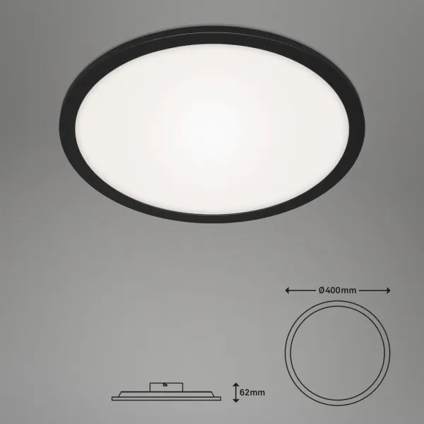 Plafonieră LED dimabilă Briloner 7168-015 PIATTO LED/22W/230V negru + telecomandă