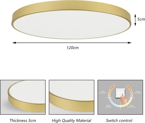 Brilagi-LED Plafonieră POOL LED/180W/230V 3000/4500/6000K Ø 120 cm auriu