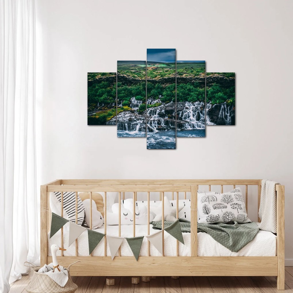 Tablou cu cascade în natură (150x105 cm)