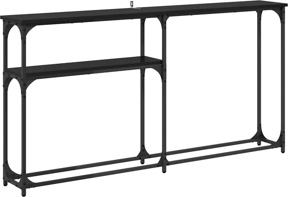vidaXL MasaConsole Stejar Negru 146 x 22.5 x 75 cm Lemn compozit