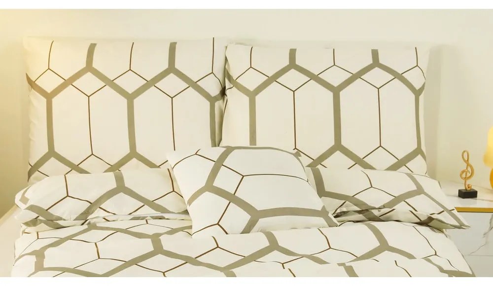 Lenjerie de pat crem din microsatin pentru pat de o persoană cu 6 piese 140x200 cm Carter – My House