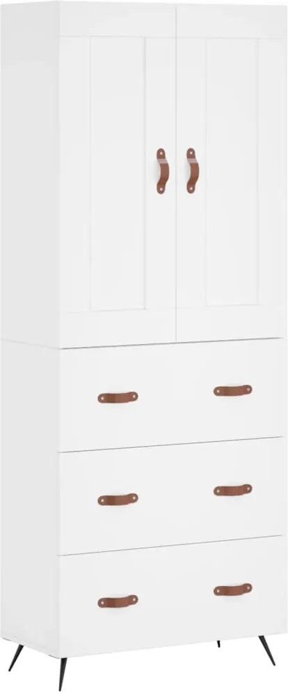 vidaXL Dulap înalt, alb, 69,5x34x180 cm, lemn compozit