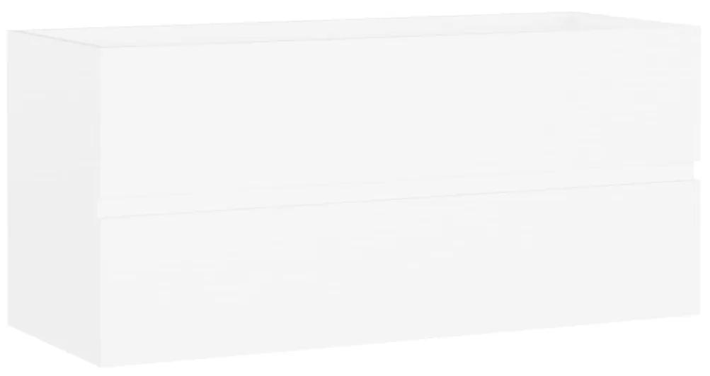 Dulap cu chiuveta incorporata, alb, PAL Alb, 100 x 38.5 x 45 cm, fara oglinda