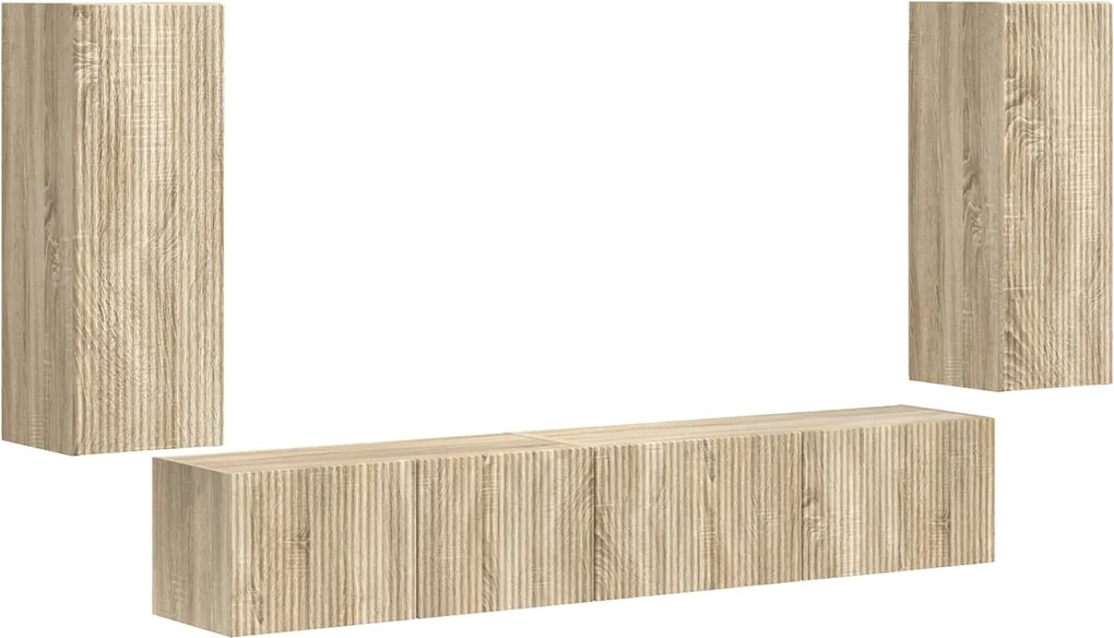 vidaXL Set comodă TV 4 pcs Stejar Sonoma Lemn compozit