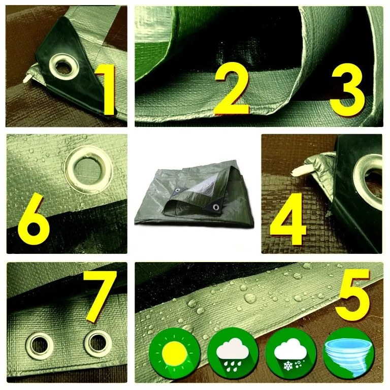 Prelată cu ochiuri 3 x 7 m - 260 g / m2